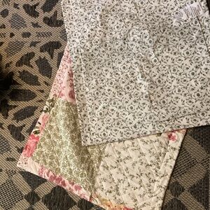 (2) Laura Ashley King Size Pillow Shams- NEW- Pink/Green